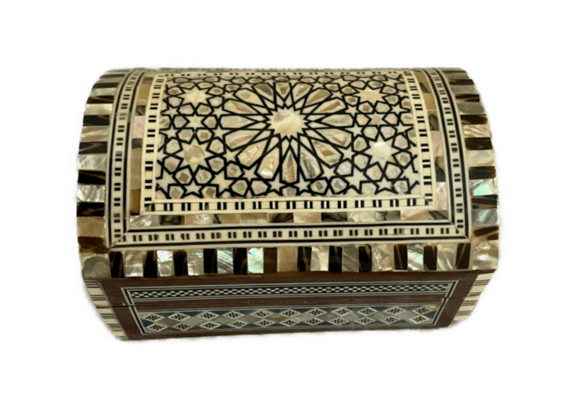 Handmade Wooden Jewelry Box Wood Trinket Storage Wood Box Mother of Pearl Inlay - Laila Hand Made Gifts