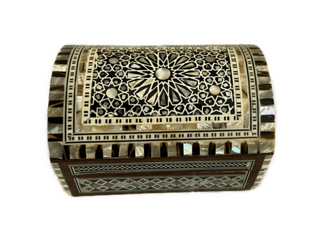 Handmade Wooden Jewelry Box Wood Trinket Storage Wood Box Mother of Pearl Inlay - Laila Hand Made Gifts