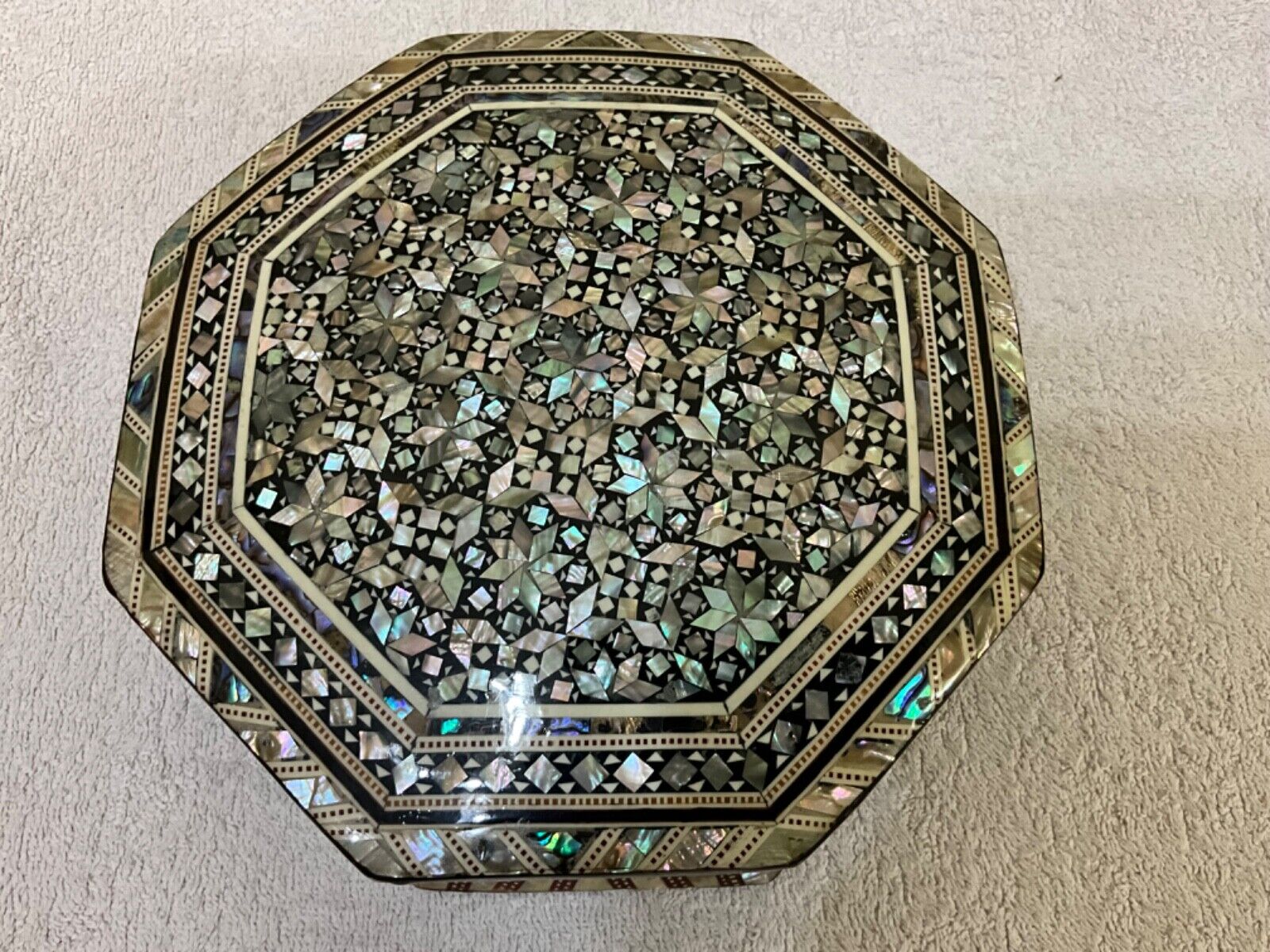 Handmade Wooden Jewelry Box Wood Trinket Storage Wood Box Mother of Pearl Inlay