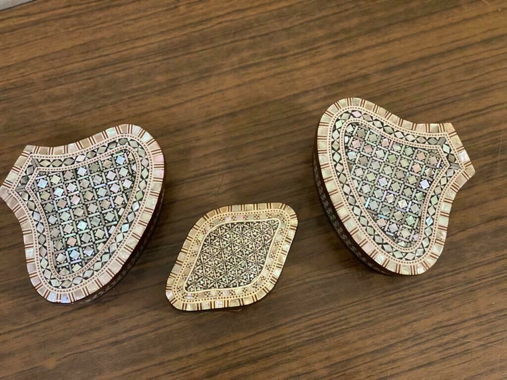 Handmade Wooden Jewelry Box Wood Trinket Storage Wood Box Mother of Pearl Inlay