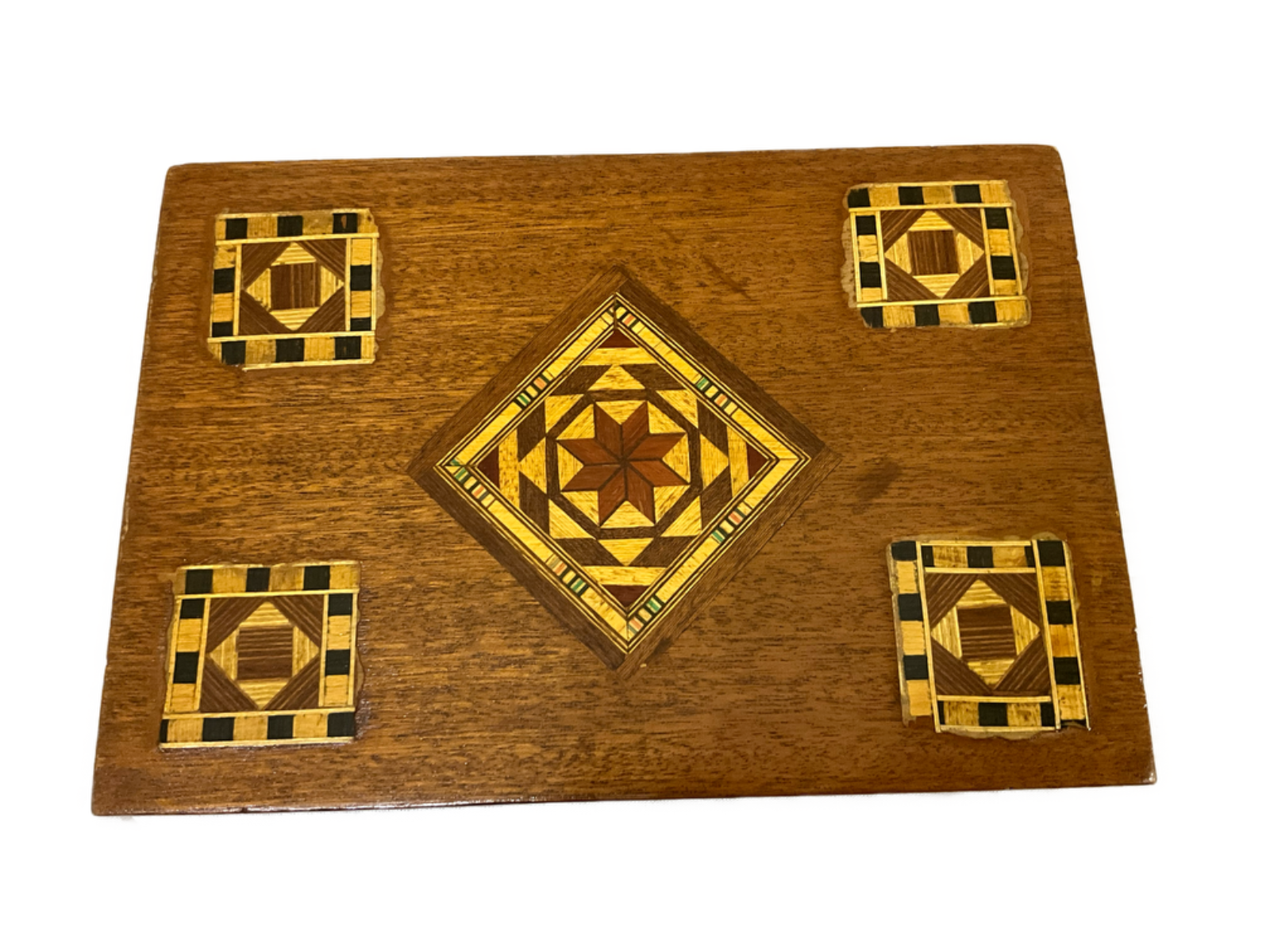 Handmade Wooden Jewelry Box Wood Trinket Storage Wood Box Marquetry Mosaic Inlay