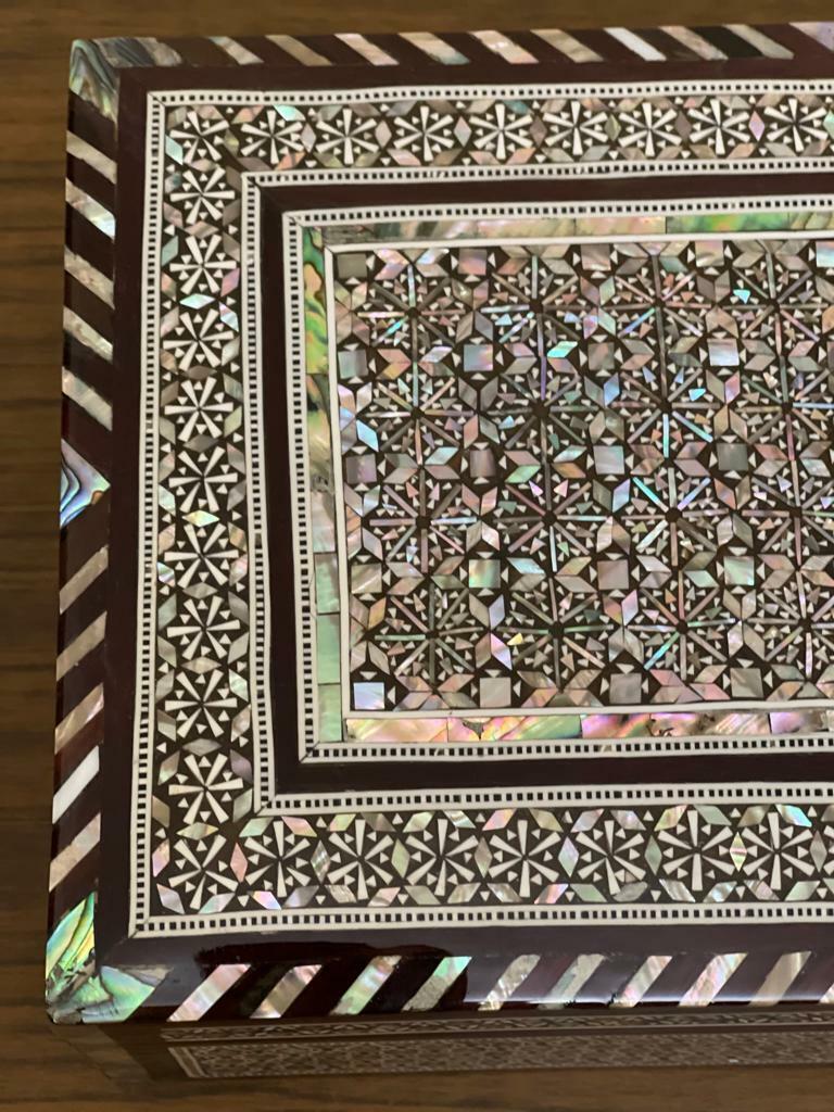 Handmade Wooden Jewelry Box Wood Trinket Storage Wood Box Mother of Pearl Inlay - Laila Hand Made Gifts