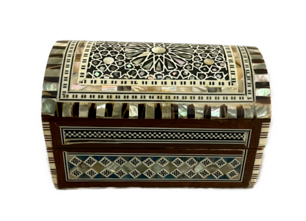 Handmade Wooden Jewelry Box Wood Trinket Storage Wood Box Mother of Pearl Inlay