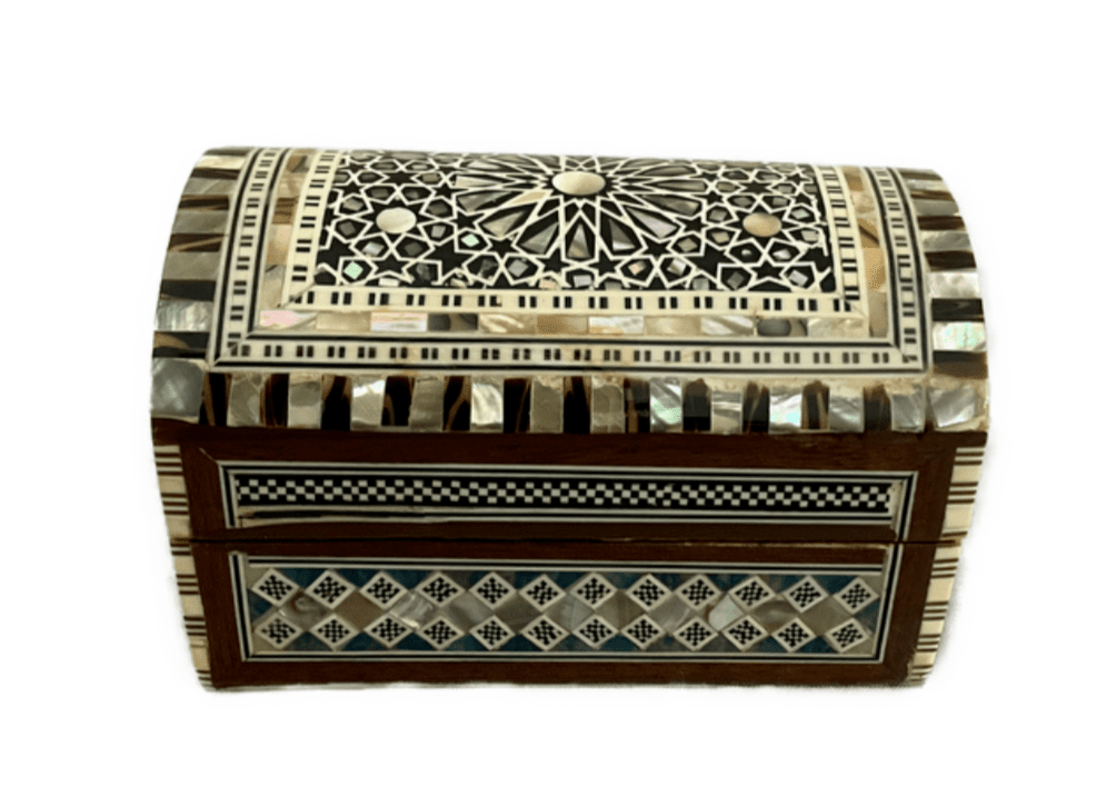 Handmade Wooden Jewelry Box Wood Trinket Storage Wood Box Mother of Pearl Inlay - Laila Hand Made Gifts