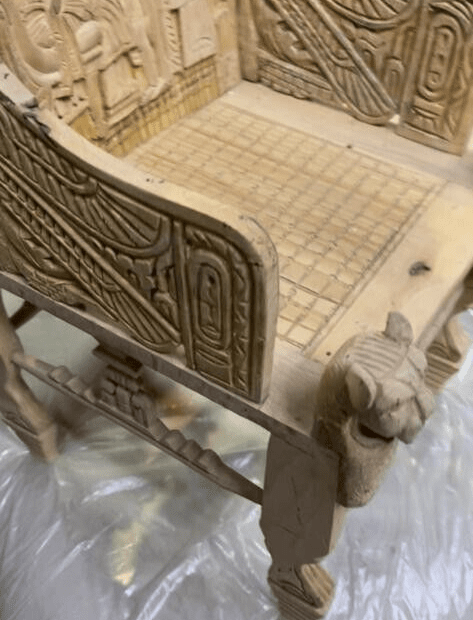 Mini King Tut Throne Replica – Handmade Egyptian Collectible Figurine Chair Decor - Laila Hand Made Gifts