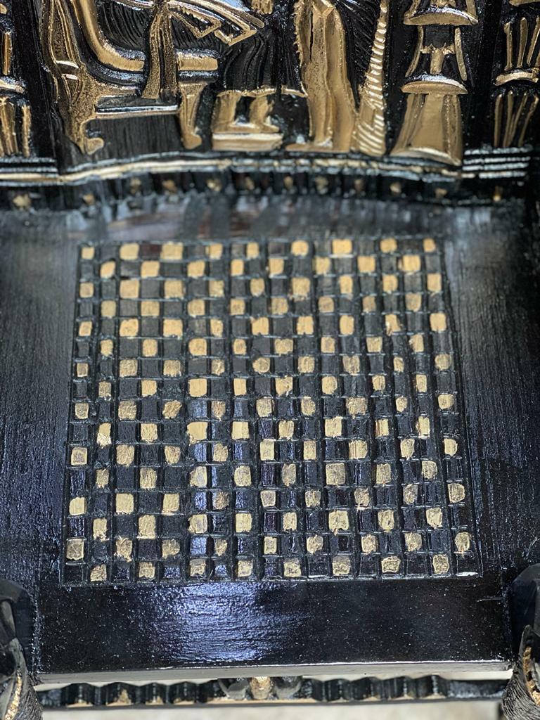 Handmade, Antique Carving Wood Chair, King TUT ANKH AMON, Pharaonic Wood Chair - Laila Hand Made Gifts