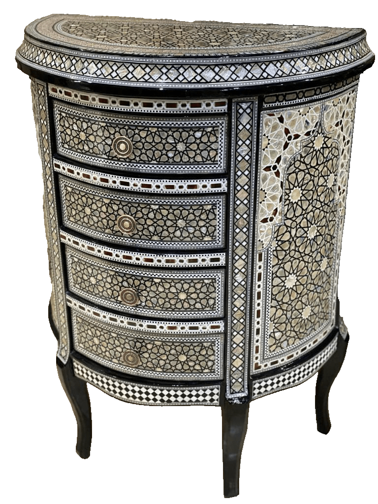 Handmade, Antique Style, Curving Wood Sideboard, Home Decore, Wooden Sideboard - Laila Hand Made Gifts