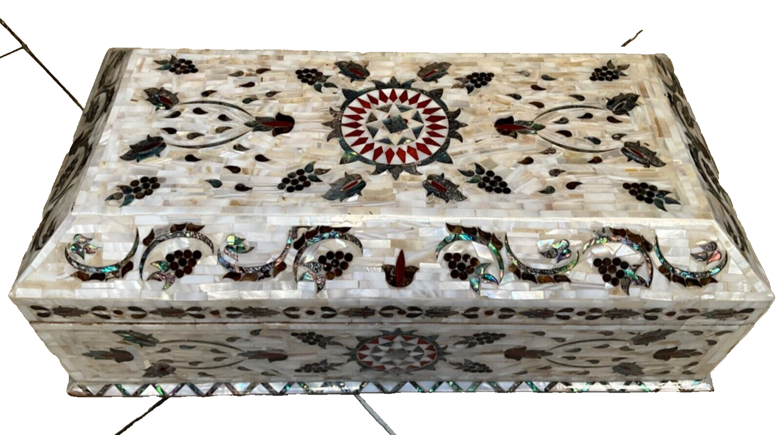 Handmade Wooden Jewelry Box Wood Trinket Storage Wood Box Mother of Pearl Inlay