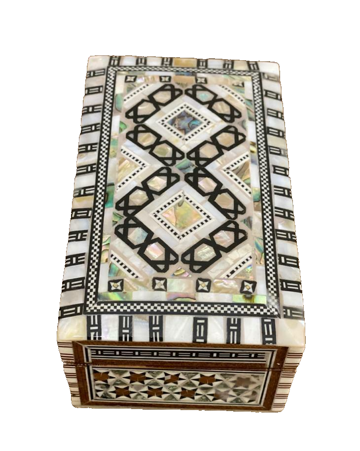 Handmade Wooden Jewelry Box Wood Trinket Storage Wood Box Mother of Pearl Inlay