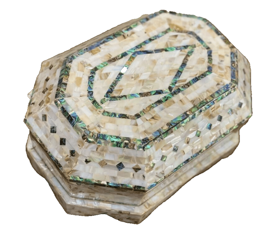 Handmade Wooden Jewelry Box Wood Trinket Storage Wood Box Mother of Pearl Inlay - Laila Hand Made Gifts