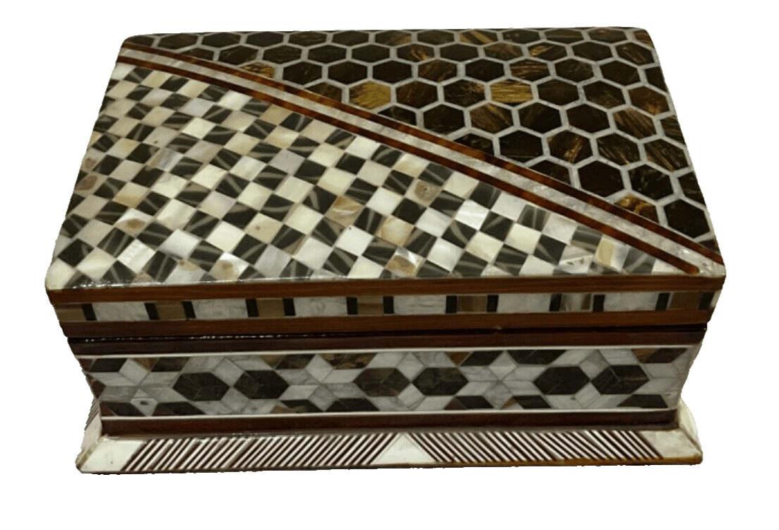 Handmade Wooden Jewelry Box Wood Trinket Storage Wood Box Mother of Pearl Inlay - Laila Hand Made Gifts