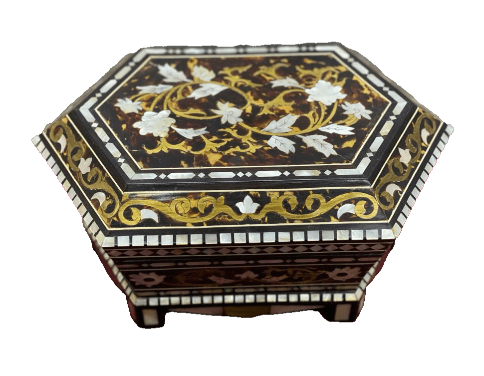 Handmade Wooden Jewelry Box Wood Trinket Storage Wood Box Mother of Pearl Inlay - Laila Hand Made Gifts