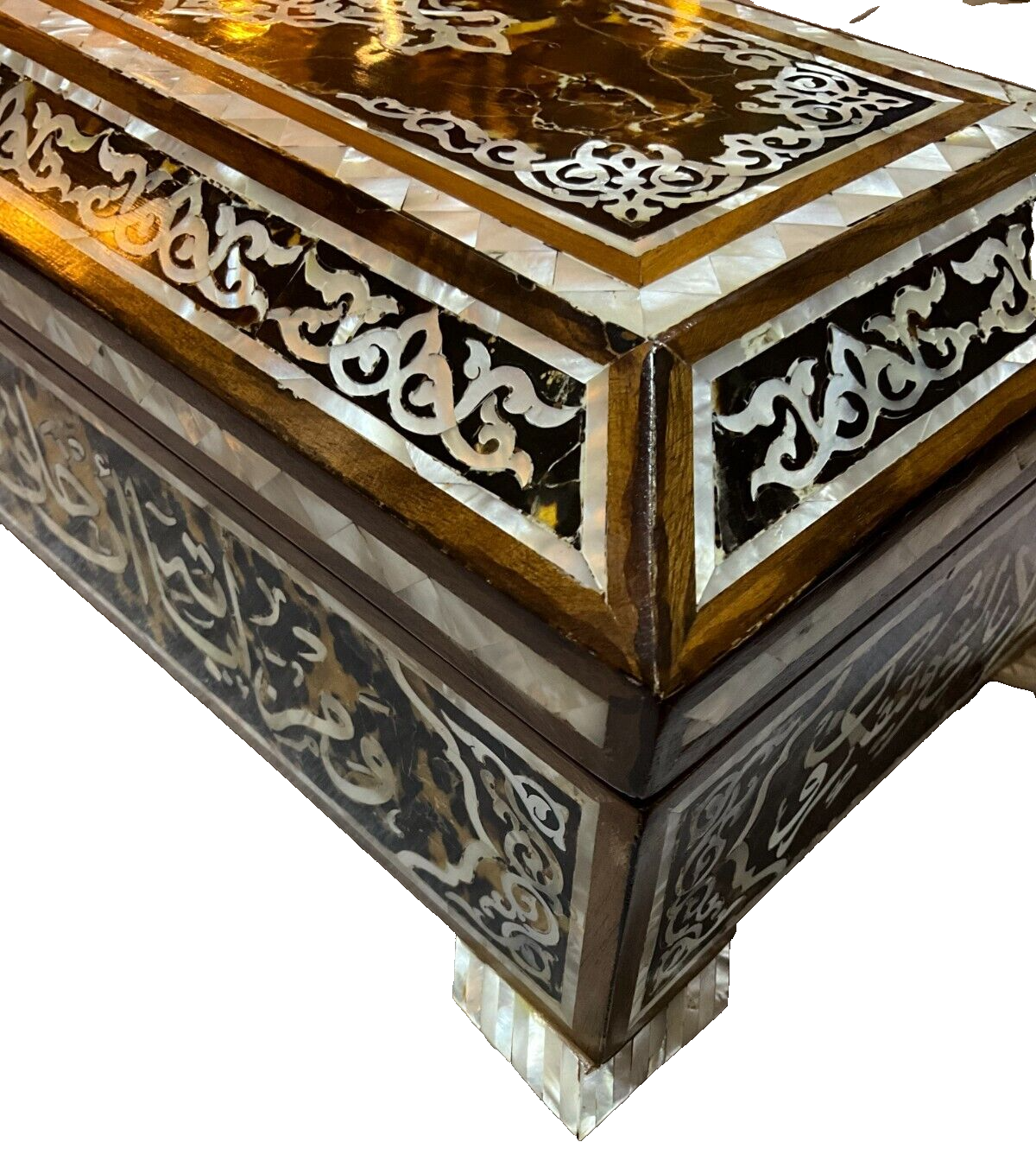 Handmade Wooden Jewelry Box Wood Trinket Storage Wood Box Mother of Pearl Inlay