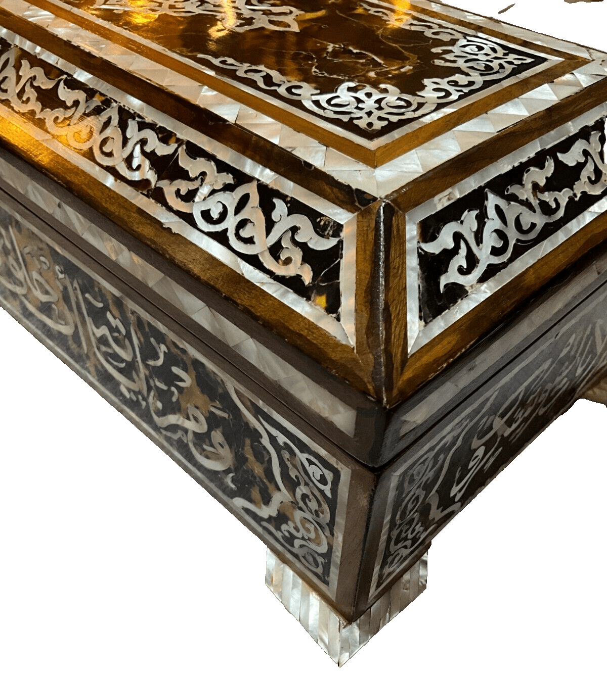 Handmade Wooden Jewelry Box Wood Trinket Storage Wood Box Mother of Pearl Inlay - Laila Hand Made Gifts