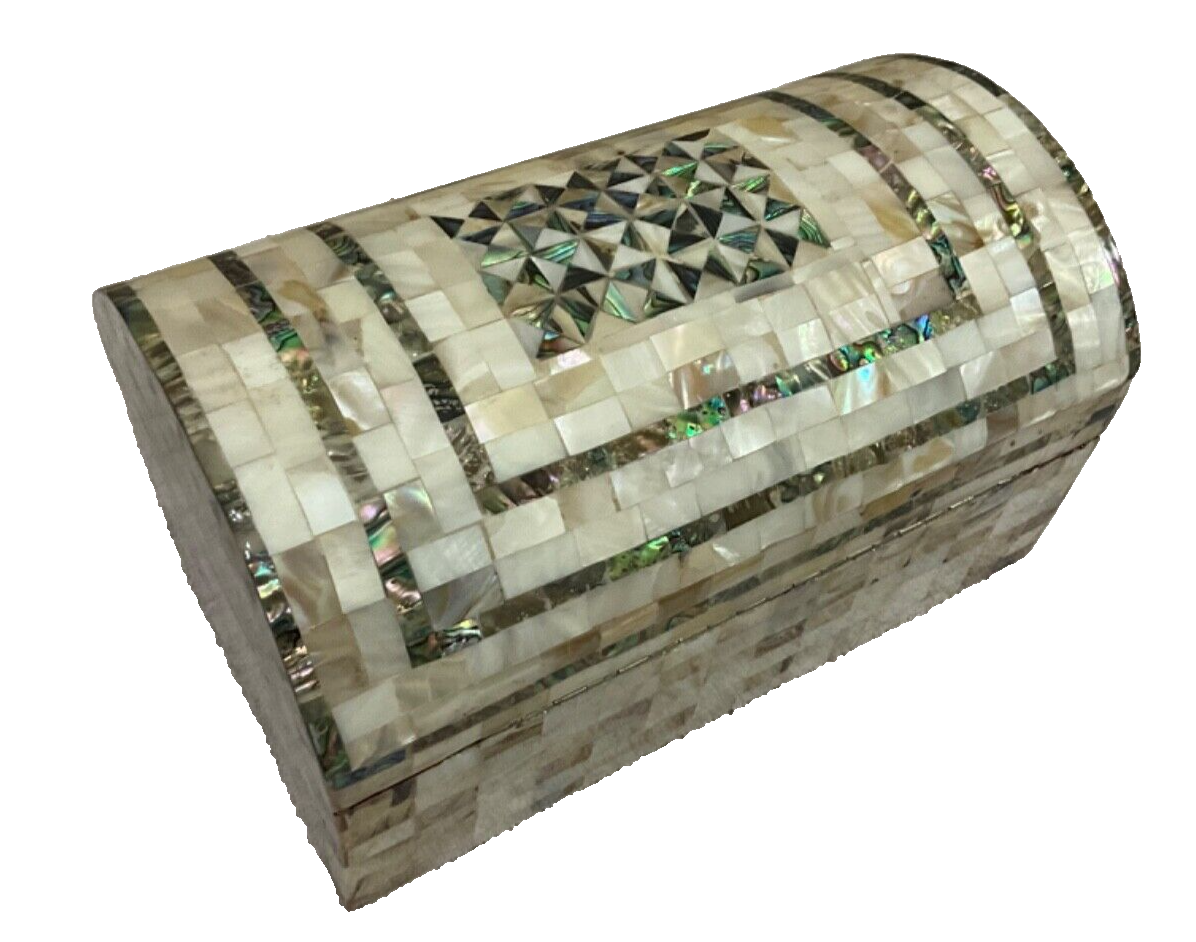 Handmade Wooden Jewelry Box Wood Trinket Storage Wood Box Mother of Pearl Inlay