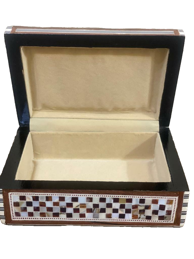 Handmade Wooden Jewelry Box Wood Trinket Storage Wood Box Mother of Pearl Inlay