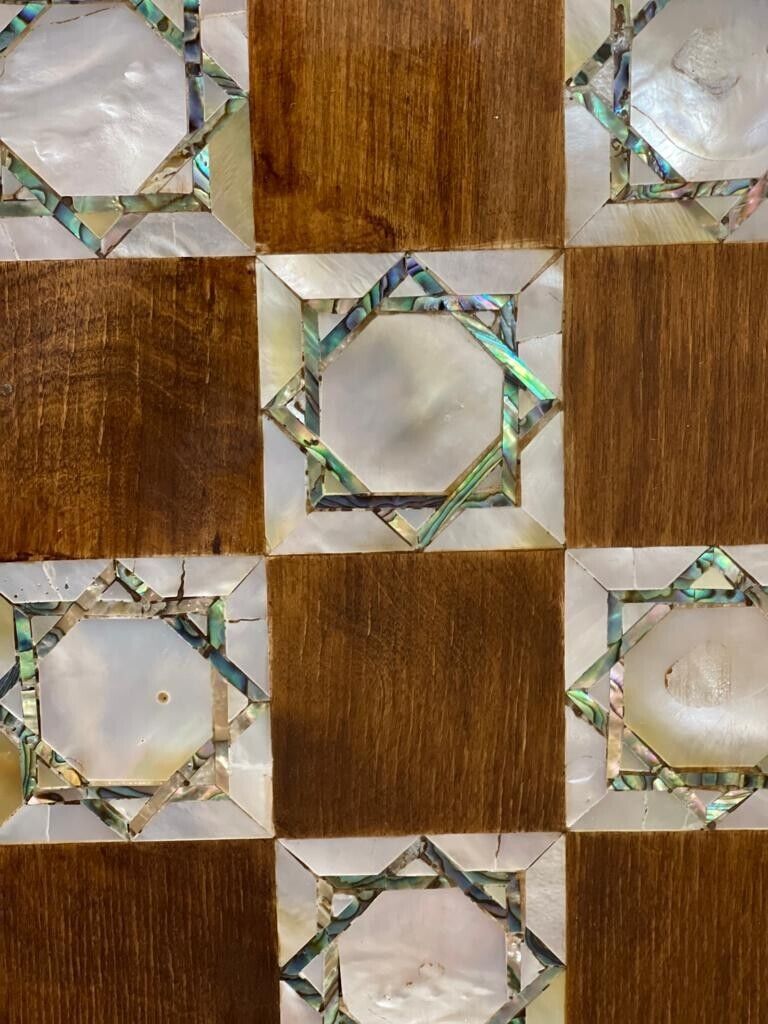 Handmade, Wooden Backgammon Board, Wood Chess Board, Mother of Pearl Inlay (20") - Laila Hand Made Gifts