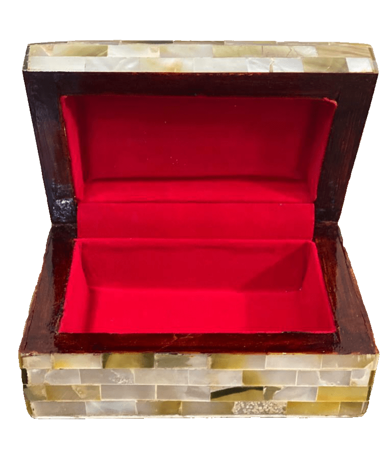 Handmade Wooden Jewelry Box Wood Trinket Storage Wood Box Mother of Pearl Inlay - Laila Hand Made Gifts