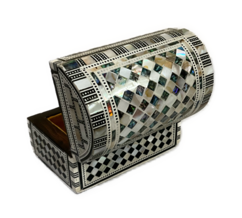 Handmade Wooden Jewelry Box Wood Trinket Storage Wood Box Mother of Pearl Inlay