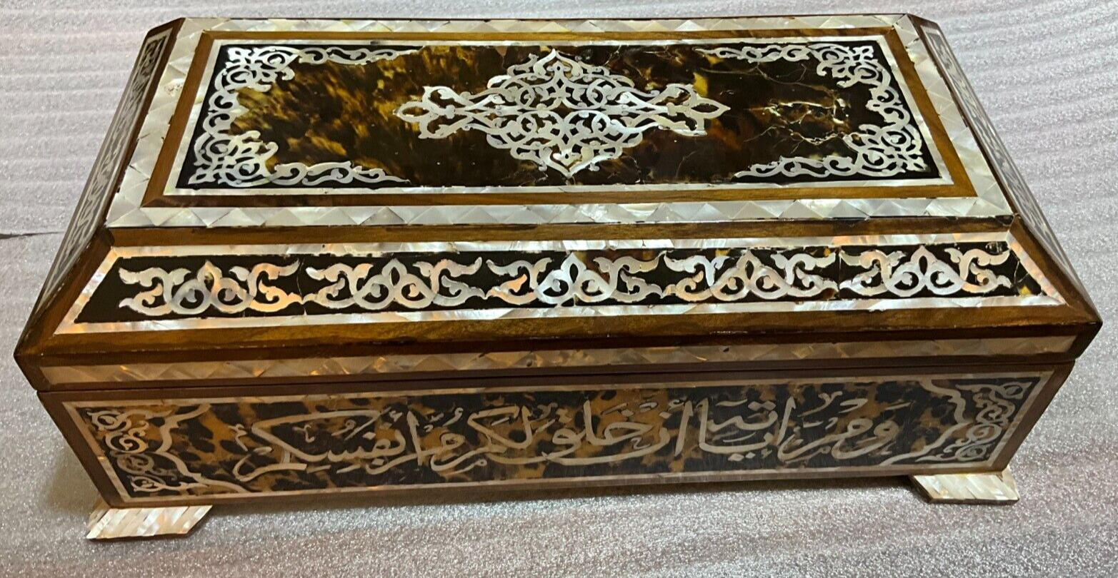 Handmade Wooden Jewelry Box Wood Trinket Storage Wood Box Mother of Pearl Inlay