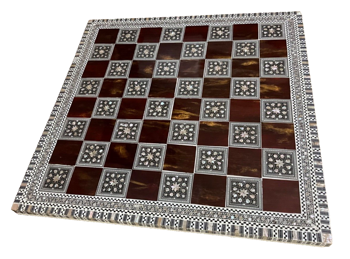 Handmade Wooden Chess Board Wood Chess Board Game Board Mother of Pearl Inlay