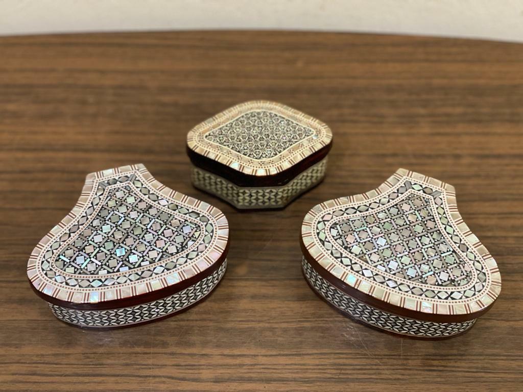 Handmade Wooden Jewelry Box Wood Trinket Storage Wood Box Mother of Pearl Inlay