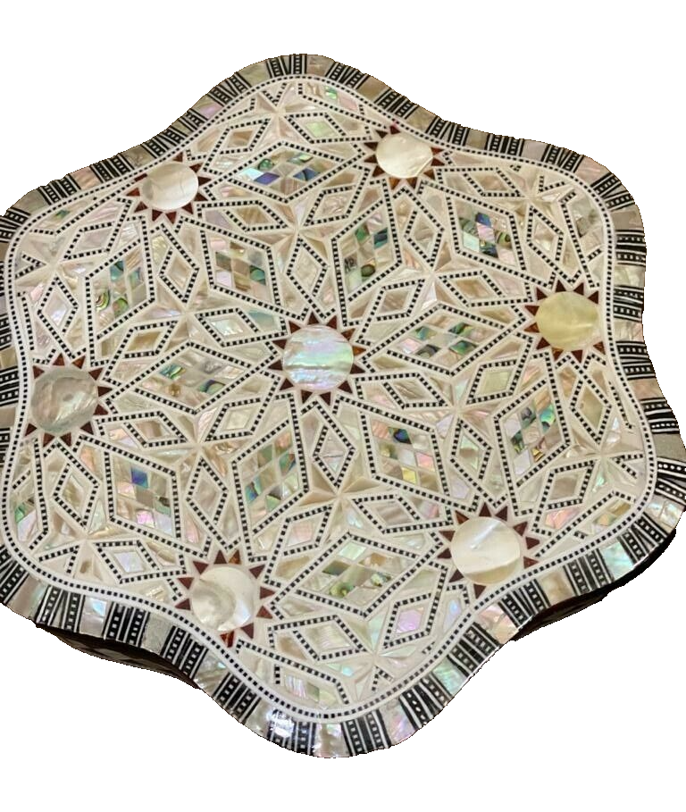 Handmade Wooden Jewelry Box Wood Trinket Storage Wood Box Mother of Pearl Inlay