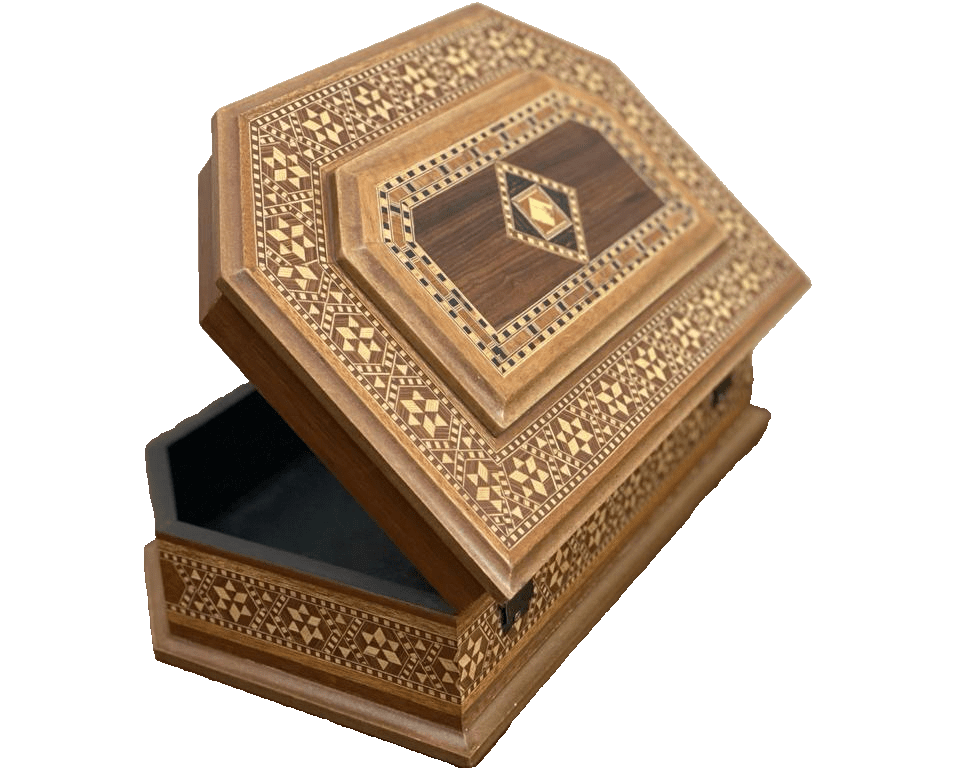 Handmade Wooden Box Wood Jewelry Box Storage Wooden Box Marquetry Mosaic Inlay - Laila Hand Made Gifts