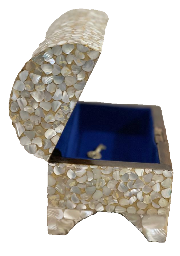 Handmade Wooden Jewelry Box Wood Trinket Storage Wood Box Mother of Pearl Inlay