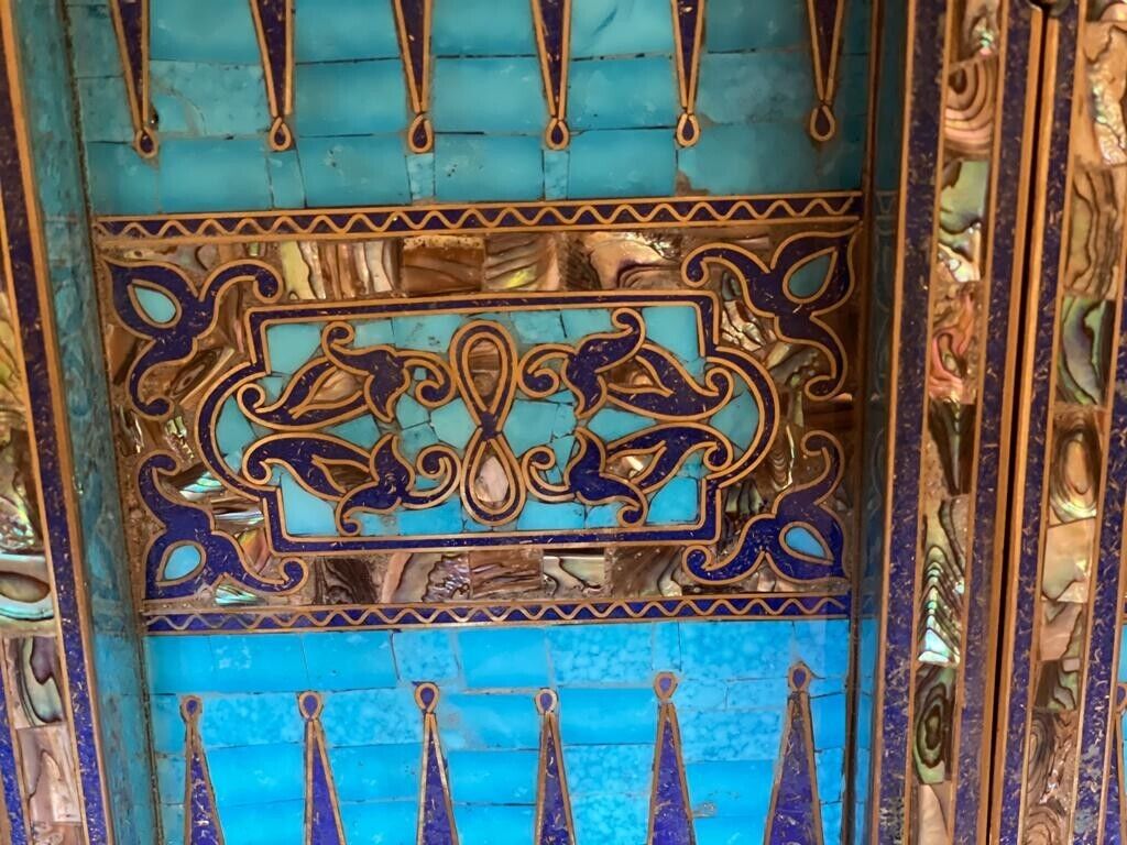 Handmade, Wooden Backgammon Board, Wood Chess Board, Mother of Pearl Inlay (12") - Laila Hand Made Gifts