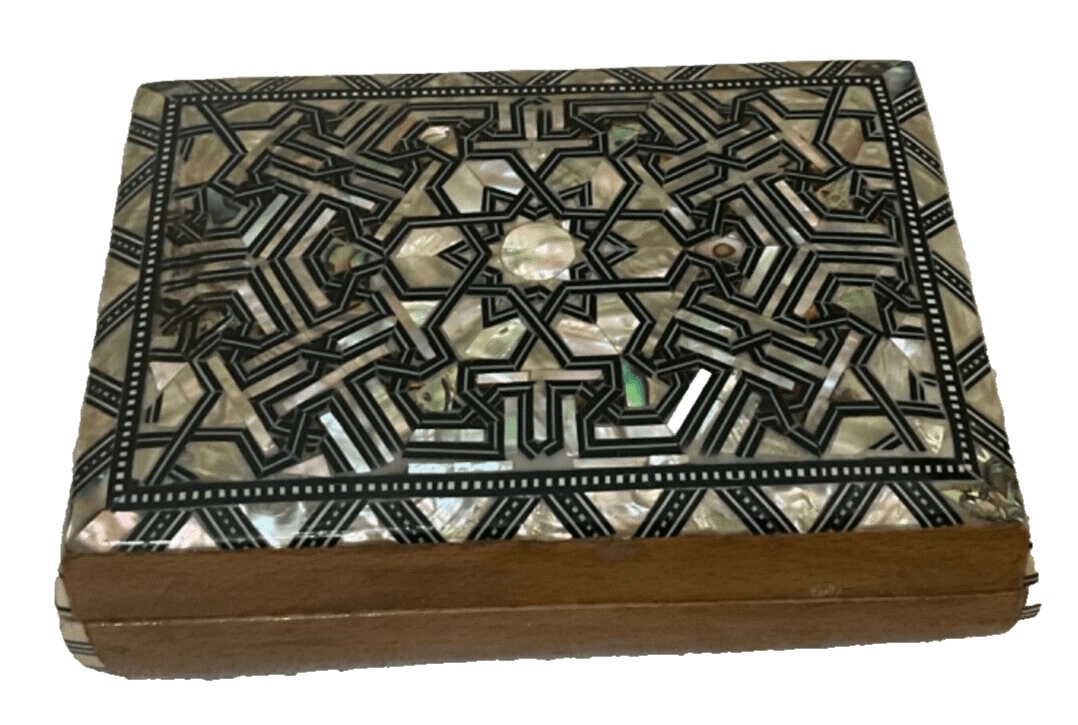 Handmade Wooden Jewelry Box Wood Trinket Storage Wood Box Mother of Pearl Inlay - Laila Hand Made Gifts