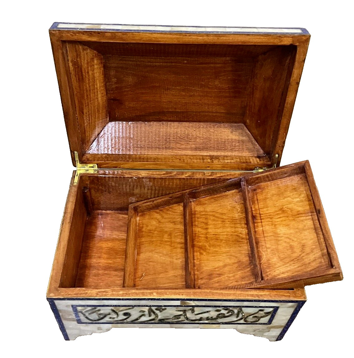 Handmade Wooden Jewelry Box Wood Trinket Storage Wood Box Mother of Pearl Inlay