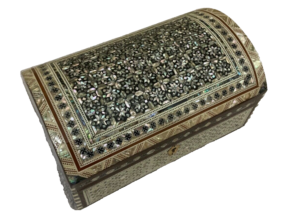 Handmade Wooden Jewelry Box Wood Trinket Storage Wood Box Mother of Pearl Inlay