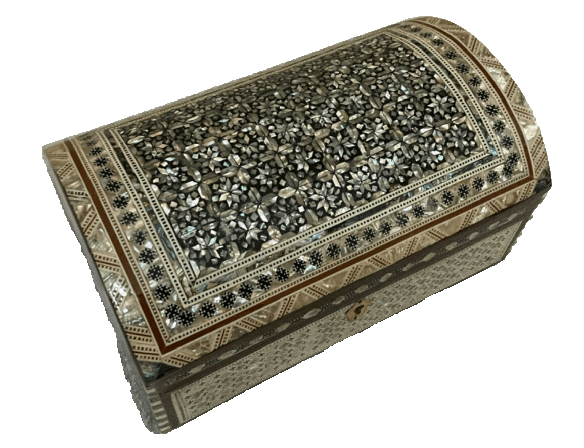 Handmade Wooden Jewelry Box Wood Trinket Storage Wood Box Mother of Pearl Inlay - Laila Hand Made Gifts