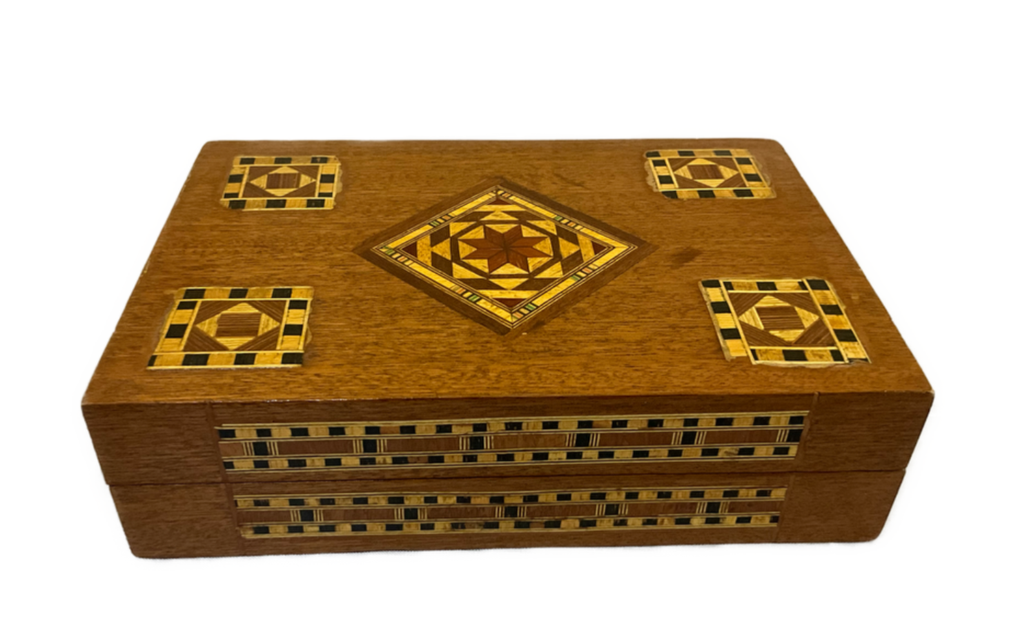 Handmade Wooden Jewelry Box Wood Trinket Storage Wood Box Marquetry Mosaic Inlay