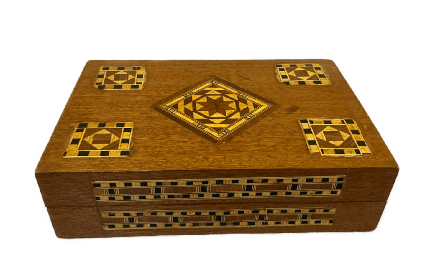 Handmade Wooden Jewelry Box Wood Trinket Storage Wood Box Marquetry Mosaic Inlay - Laila Hand Made Gifts