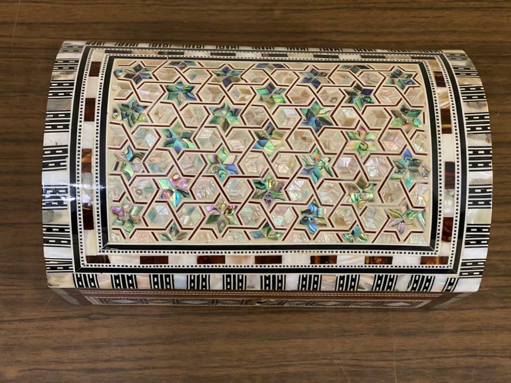 Handmade Wooden Jewelry Box Wood Trinket Storage Wood Box Mother of Pearl Inlay