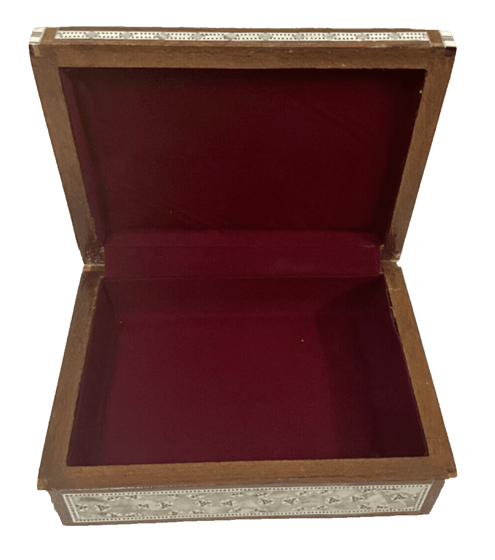 Handmade Wooden Jewelry Box Wood Trinket Storage Wood Box Mother of Pearl Inlay - Laila Hand Made Gifts
