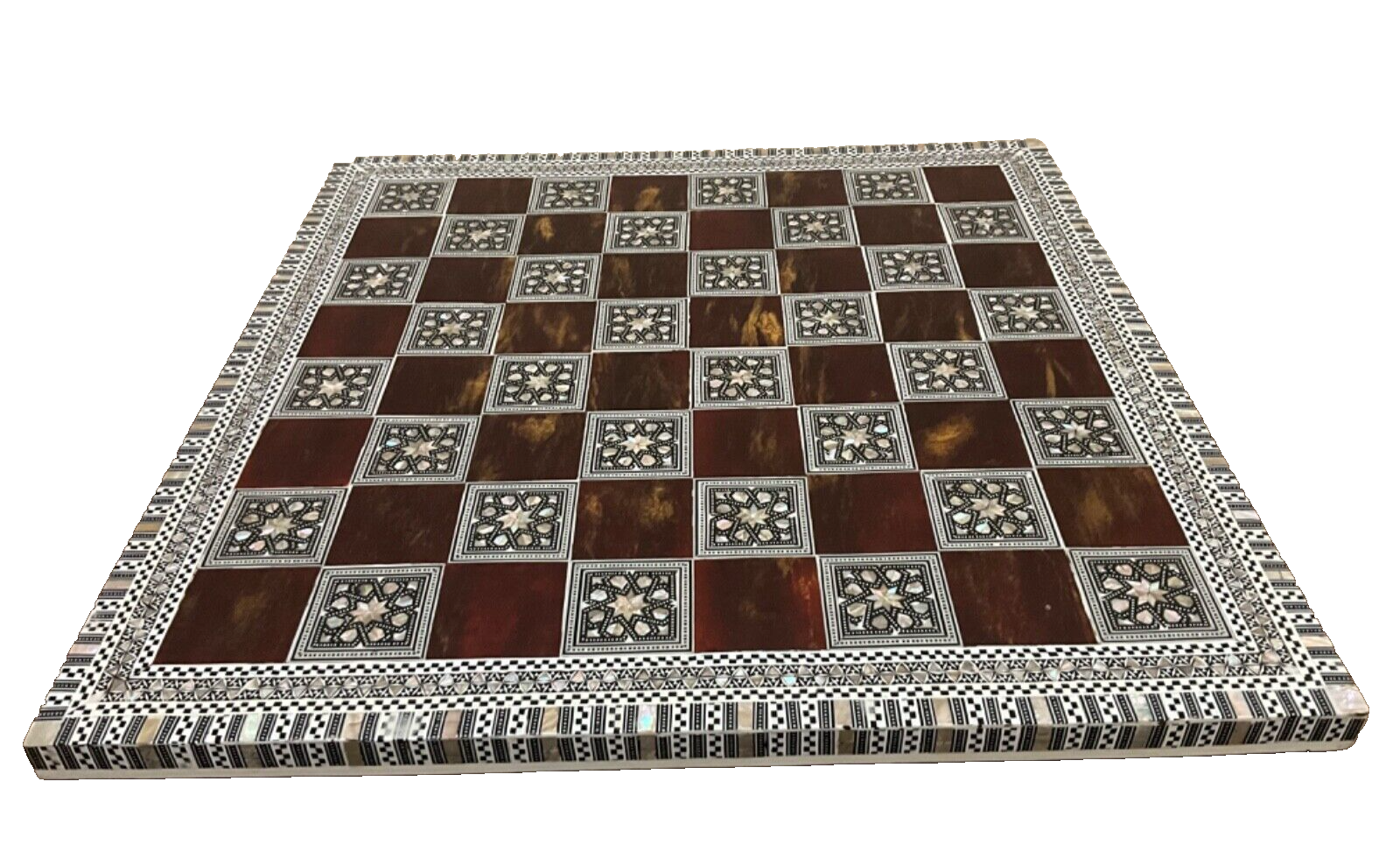 Handmade Wooden Chess Board Wood Chess Board Game Board Mother of Pearl Inlay