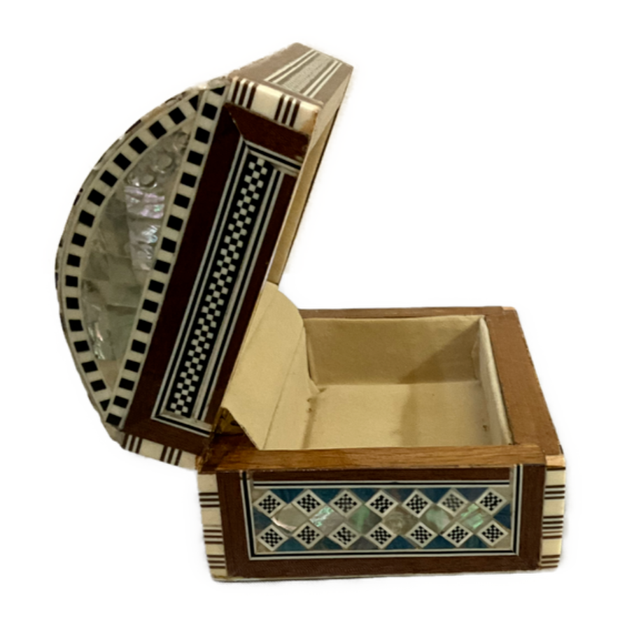 Handmade Wooden Jewelry Box Wood Trinket Storage Wood Box Mother of Pearl Inlay