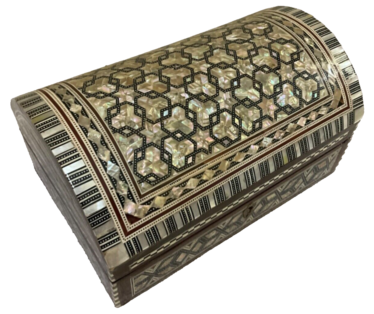 Handmade Wooden Jewelry Box Wood Trinket Storage Wood Box Mother of Pearl Inlay