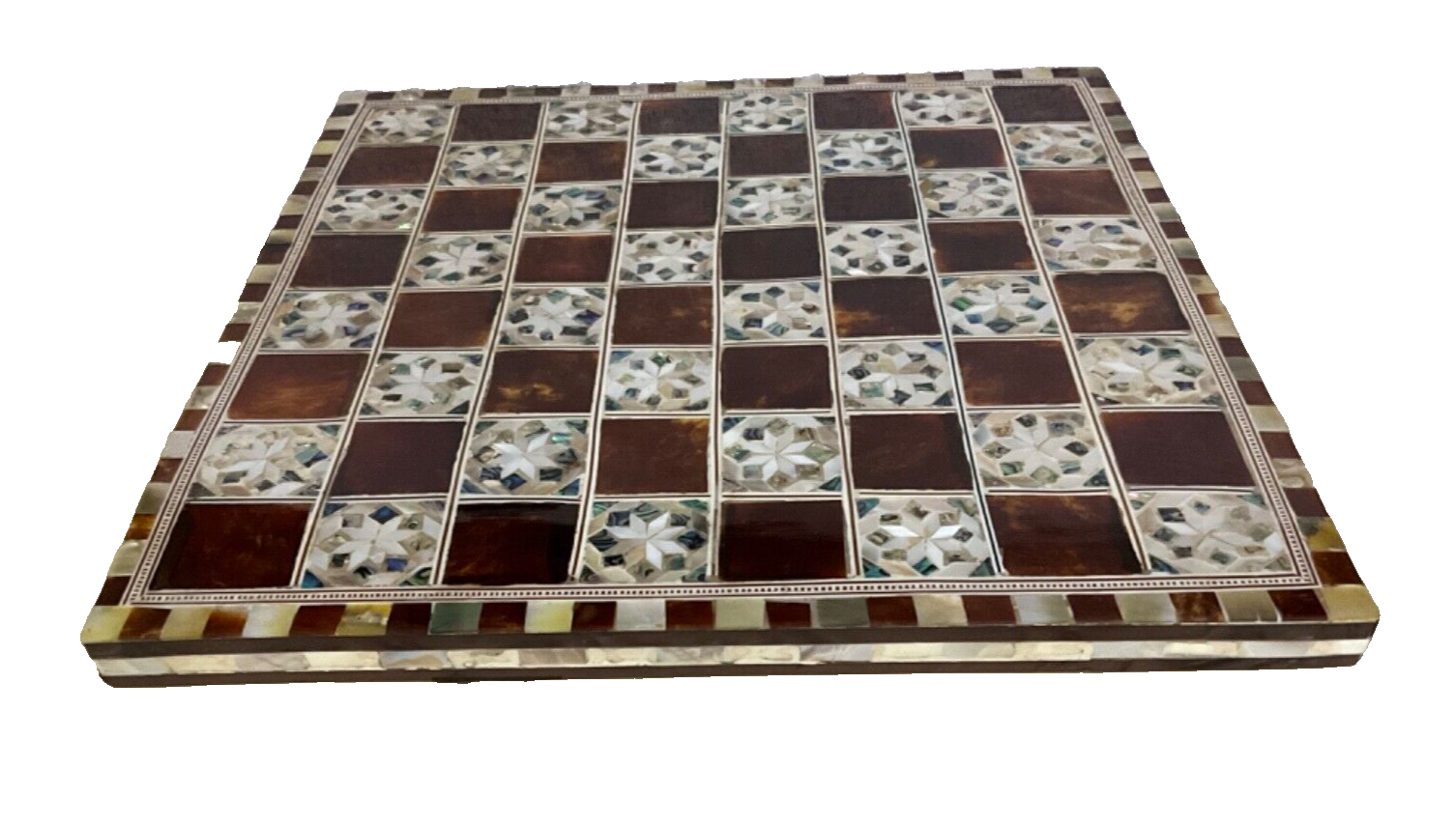 Handmade, Wooden Chess Board, Chess Board, Board Game, Mother of Pearl Inlay 12"