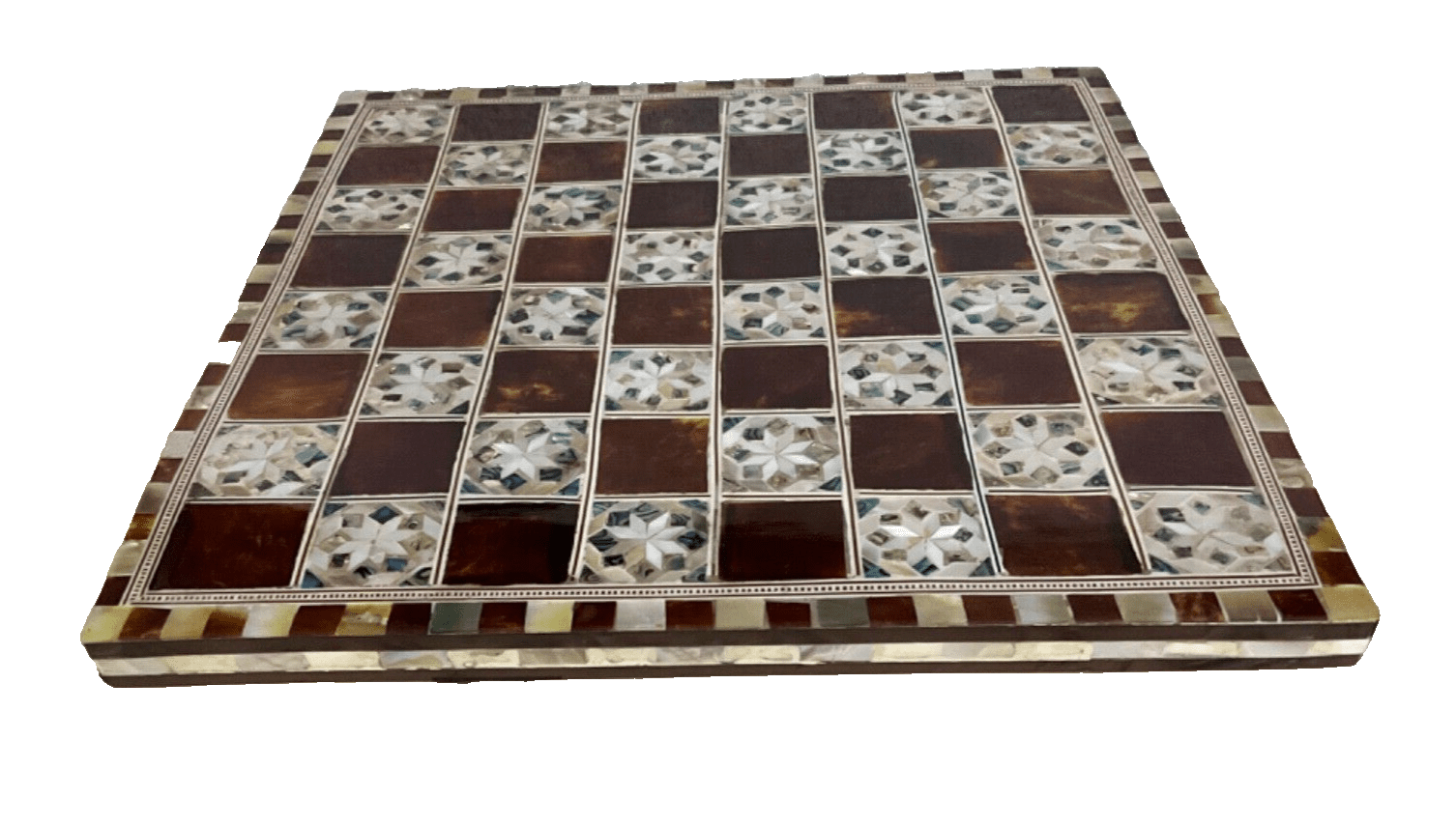 Handmade, Wooden Chess Board, Chess Board, Board Game, Mother of Pearl Inlay 12" - Laila Hand Made Gifts