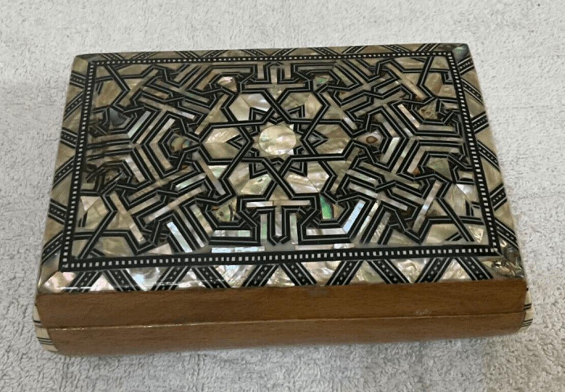 Handmade Wooden Jewelry Box Wood Trinket Storage Wood Box Mother of Pearl Inlay - Laila Hand Made Gifts