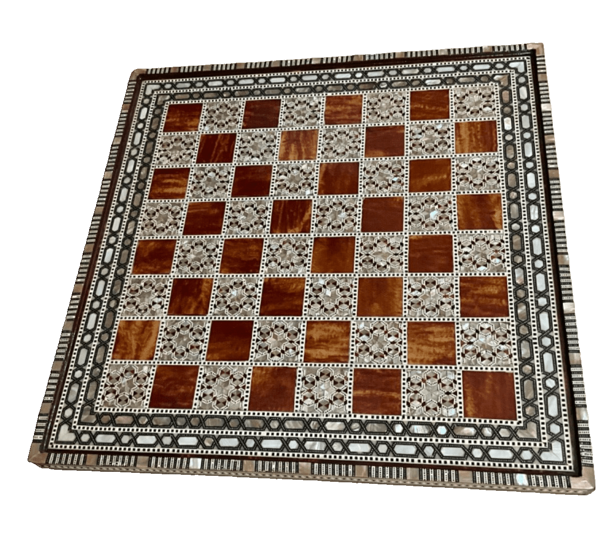 Handmade, Luxury, Wooden Chess Board, Wood Chess Board, Game Board, Inlaid Shell - Laila Hand Made Gifts