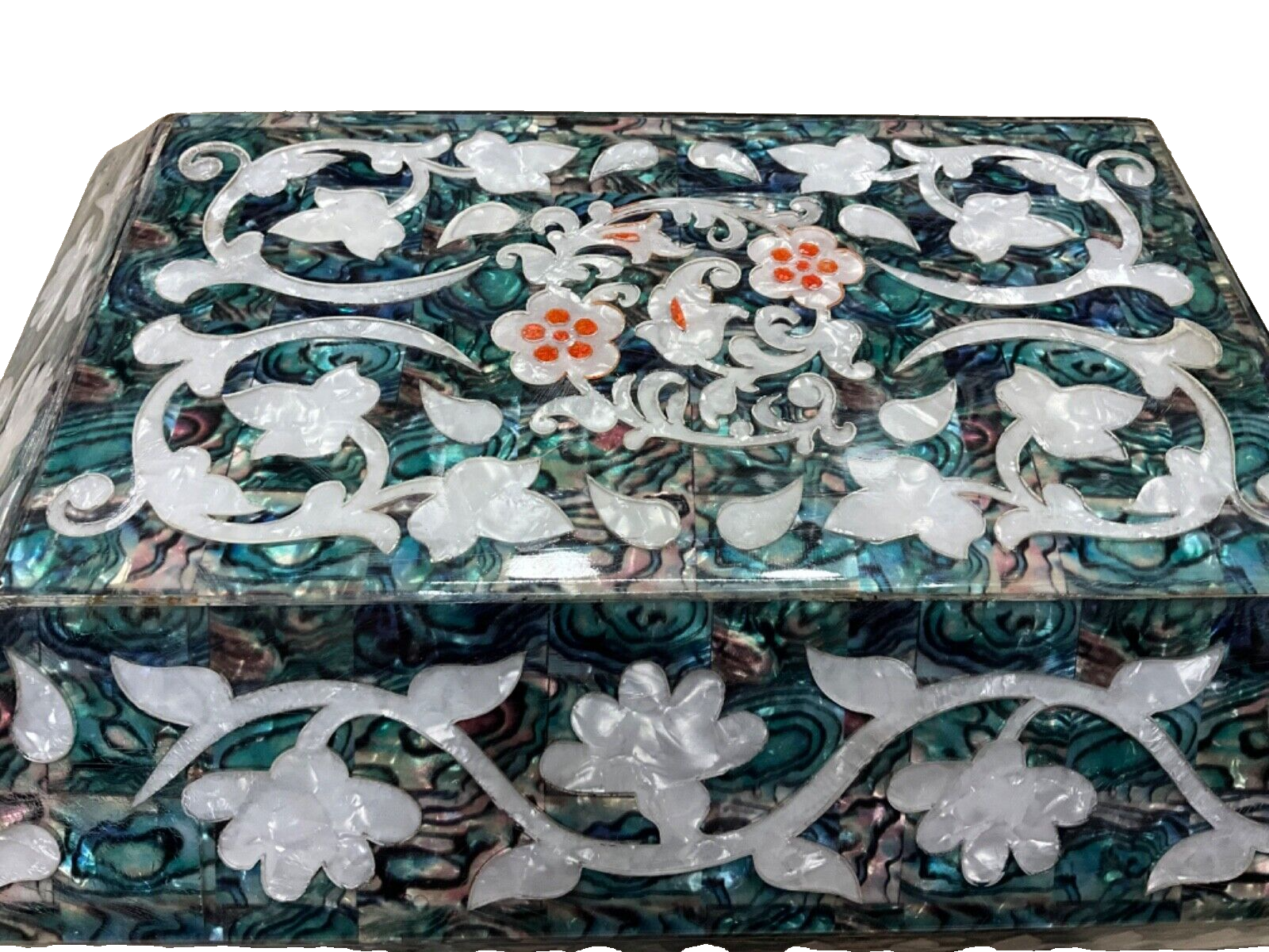 Handmade Wooden Jewelry Box Wood Trinket Storage Wood Box Mother of Pearl Inlay