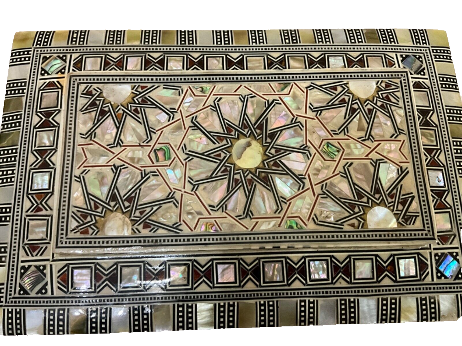 Handmade Wooden Jewelry Box Wood Trinket Storage Wood Box Mother of Pearl Inlay