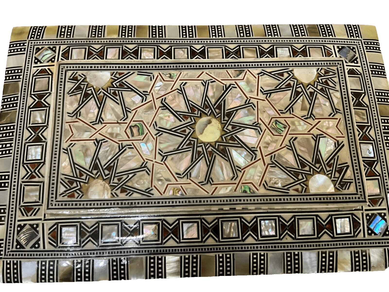 Handmade Wooden Jewelry Box Wood Trinket Storage Wood Box Mother of Pearl Inlay - Laila Hand Made Gifts