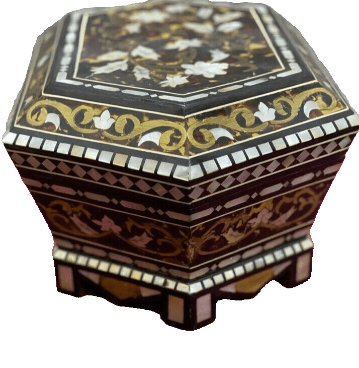 Handmade Wooden Jewelry Box Wood Trinket Storage Wood Box Mother of Pearl Inlay - Laila Hand Made Gifts