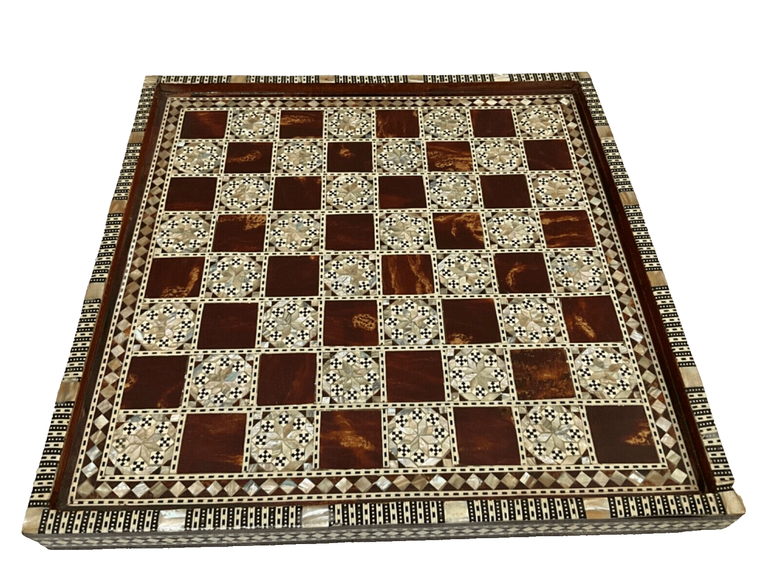 Handmade Wooden Chess Board, Wood Chess Board, Game Board, Mother of Pearl Inlay - Laila Hand Made Gifts